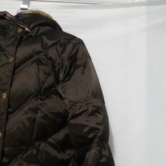 GAP | large (10) | Brown Quilted Hooded Puffer Coat | Removeable Hoodie | GUC - Picture 6 of 15